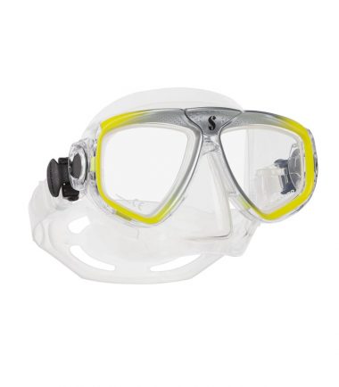 zoom yellow silver scubapro mask